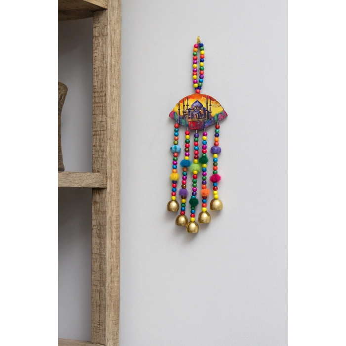 İstanbul Temalı Renkli Boncuklu Asmalı Rüzgar Çanı