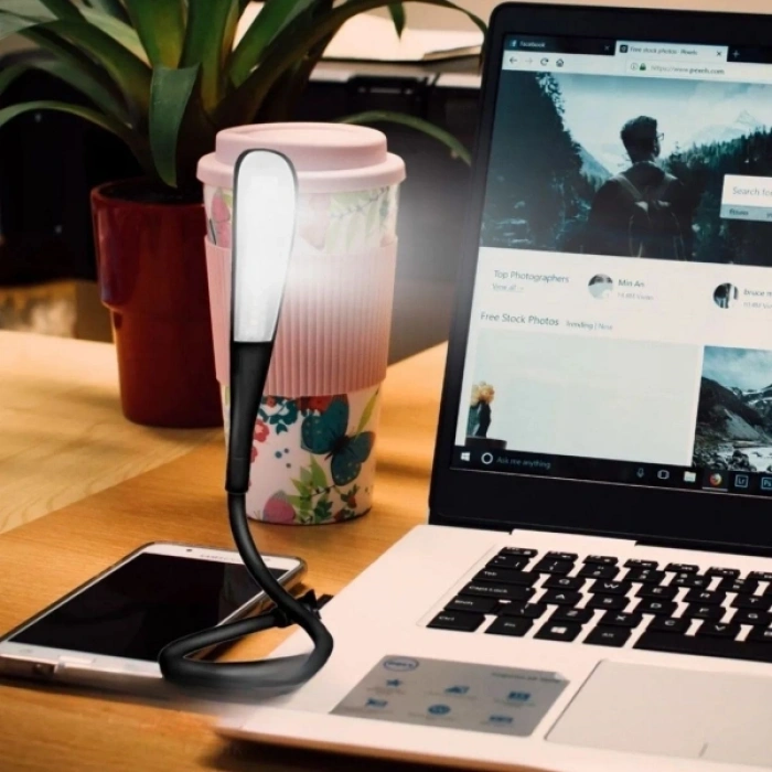 Kompakt USB Siyah 14 Ledli 3 Kademeli Dokunmatik Okuma Lambası