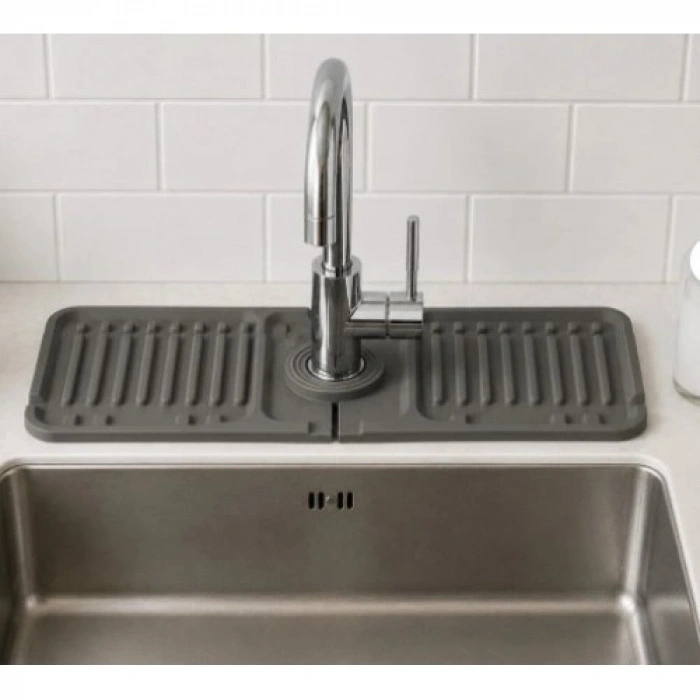 Lavabo Üstü Sabunluk ve Süngerlik Düzenleyici – Drenajlı Mutfak Evye Organizeri
