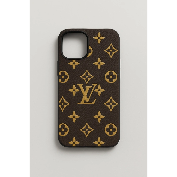 Louis Vuitton Desenli Kabartmalı İphone 14 Kılıfı