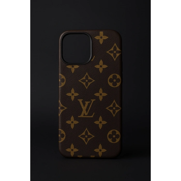 Louis Vuitton Desenli Kabartmalı İphone 14 Kılıfı
