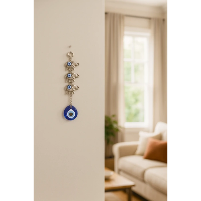 Nazar Boncuğu 3lü Fil Askılık