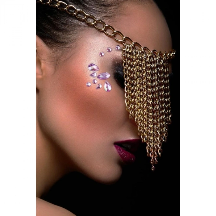 Pembe Taşlı Makyaj Yüz Süsü