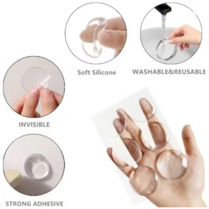 Şeffaf Silikon Mobilya ve Kapı Durdurucu Darbe Pedi 6lı Set