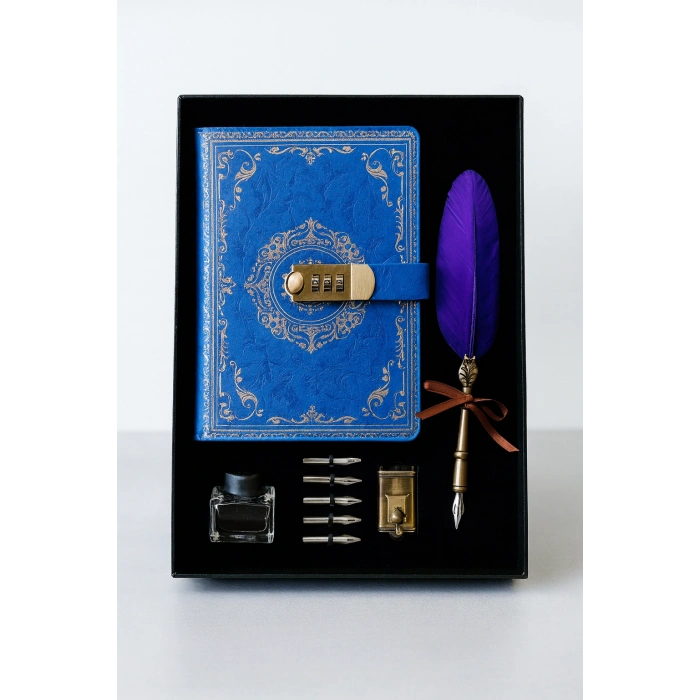 Şifreli Deri Defter Ve Divit Hokka Seti