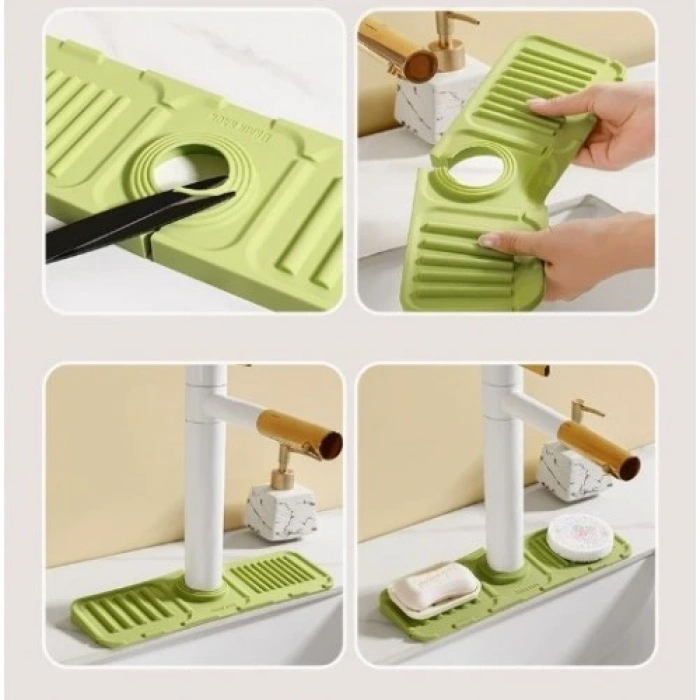 Silikon Lavabo Kenar Matı Gri Renk