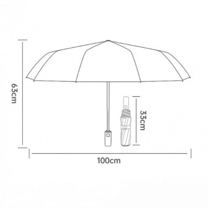 Siyah Renk Fenerli Şemsiye