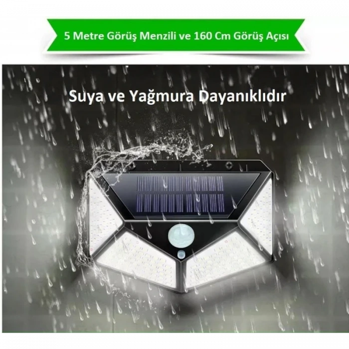 Solar Bahçe Aydınlatma Lambası 100 Led