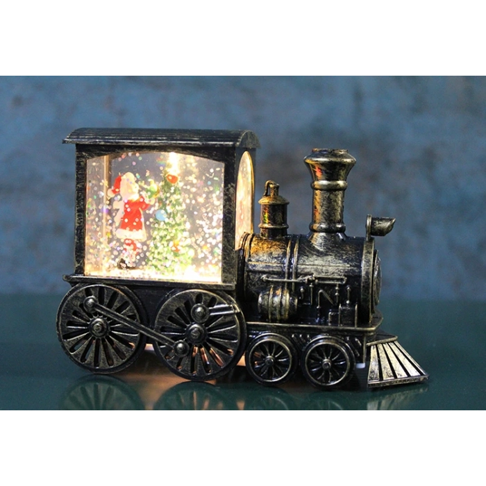 Trenli Yılbaşı Işıklı Kar Küresi Model 2