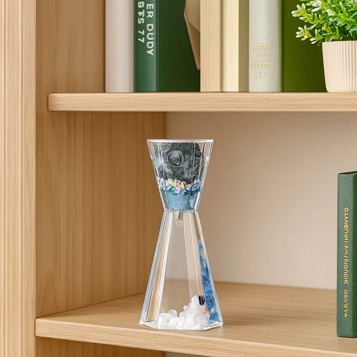 Uzay Temalı Dökülen Yağ Kum Saati