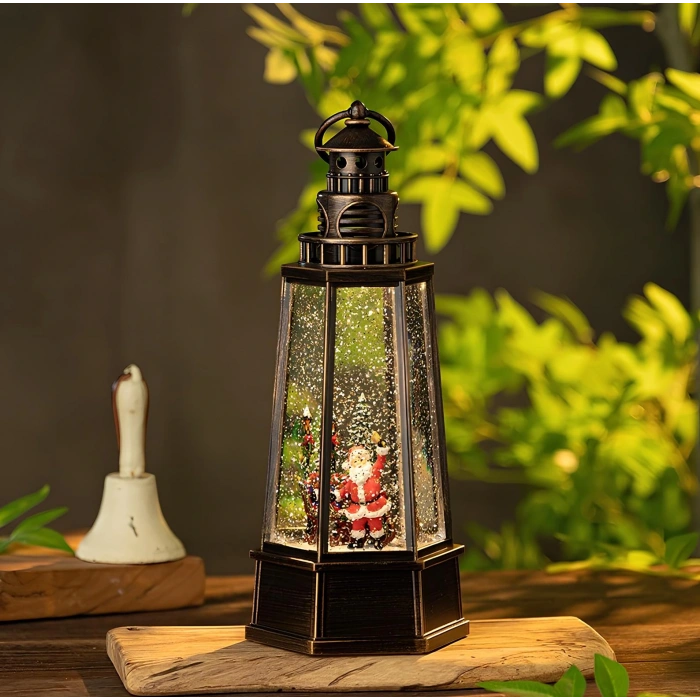 Yılbaşı Temalı Işıklı Müzikli Kar Küresi Model 5