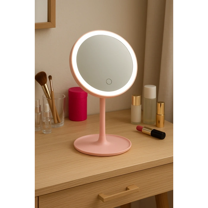 Yuvarlak Ledli Makyaj Aynası