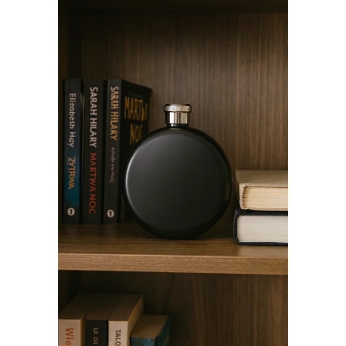 Yuvarlak Tekli Matara 5 Oz Siyah