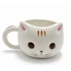3D Kedi Tasarımlı Kabartmalı Seramik Kupa Bardak