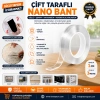Çift Taraflı Şeffaf Nano Bant 1 Metre x 3 cm – Güçlü Yapışkanlı İz Bırakmayan Bant