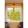 I Love You Folyo Balon Altın Renk 35 CM