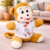 Mutlu Aşıklar Tasarım Tişörtlü Sevimli Peluş Maymun