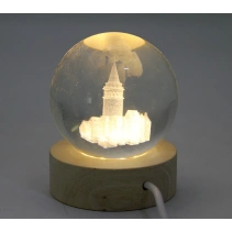 3D İstanbul Temalı Kristal Cam Küre Led Lamba Model 3