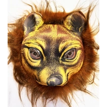 Kahverengi Saçlı Kaplan Aslan Leopar Maskesi Mega Peluş 32 No