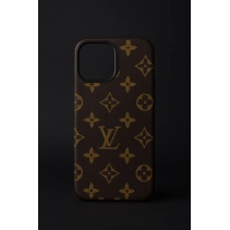 Louis Vuitton Desenli Kabartmalı İphone 14 Kılıfı