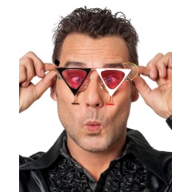 Siyah Beyaz Renk Martini Tasarımlı Parti Gözlüğü