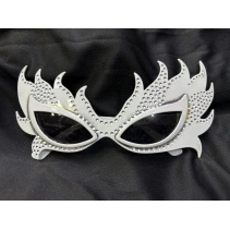 Taşlı Beyaz Alev Parti Gözlüğü