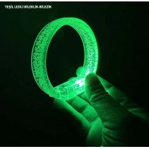 Yeşil Led Işıklı Baskı Yapılabilen Pilli Bileklik Bilezik