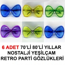 Yeşilçam Retro Parti Gözlükleri 6 Adet