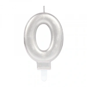 0 Rakamı Mum Gümüş Renk