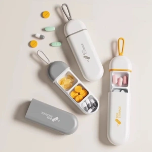 3 Bölmeli Seyahat Tipi İlaç Saklama Kutusu