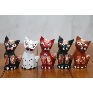 Ahşap 5li Kedi Seti Model 3