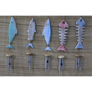 Ahşap Balıklı Metal Çan