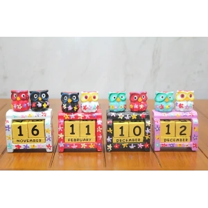 Ahşap Baykuş Takvim Küçük Boy Model 2