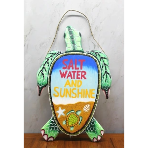 Ahşap Duvara Asmalı Kaplumbağa