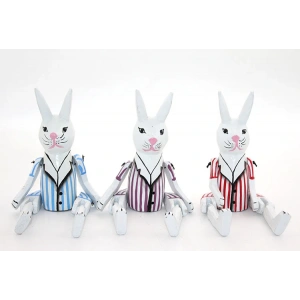 Ahşap Sallanan Tavşan Figürü