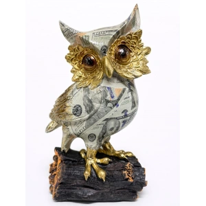 Dolar Baskılı Özel Tasarım Polyester Baykuş - 17x10 cm