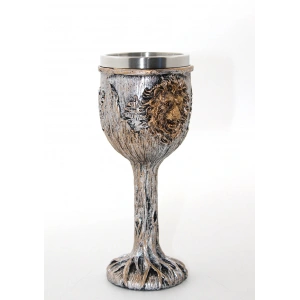 Paslanmaz Çelik Aslan Büstü Kadeh Bardak