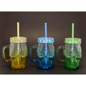 Tekli Cam Kurukafa Kupa Bardak Pipetli