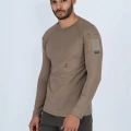 Combat Taktik Pike Tişört Uzun Kol / Bisiklet Yaka SİYAH HAKİ ÇÖL RENKLER