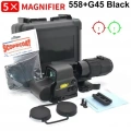 Markasız 558 Beyaz Camlı Reddot ve G45 5x Magnifier Replika Holografig Nişangah Airsoft ve 36 KB içindir