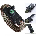 Paracord Bileklik Pusula, Bıçak, Düdük, Çakmak Taşı 22cm