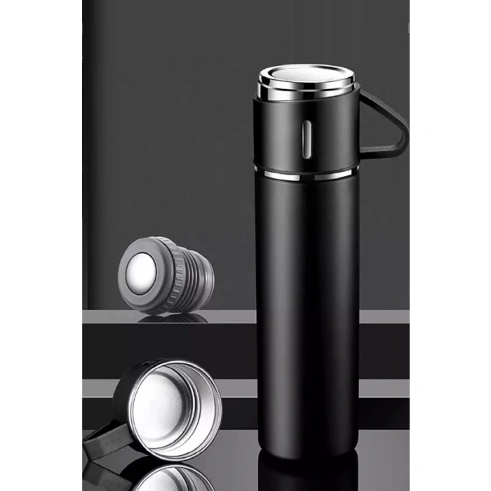500 ml Paslanmaz Çelik Bardaklı Termos, Çay Kahve Termos, Piknik Kamp Seyahat Termos, Ofis Termos