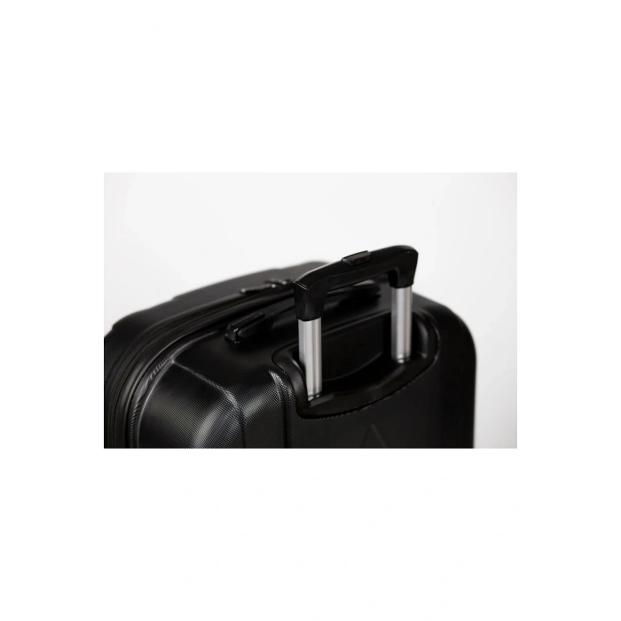 Abs Plastik 4 Tekerlekli Yerli Üretim Fermuarlı 3 Lü Valiz Seti Seyahat Çantası Siyah