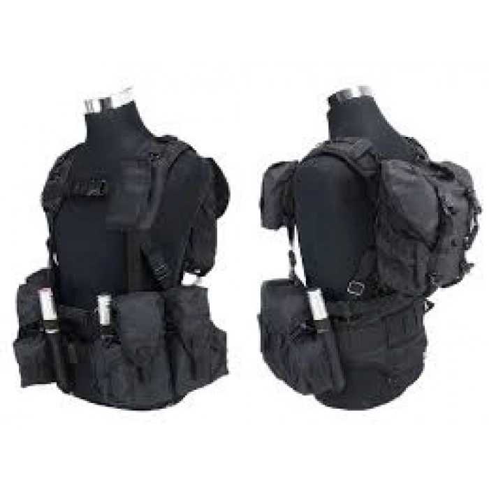 AK47 Chest Rig Vest Tactical Hücum Yeleği Siyah smersh