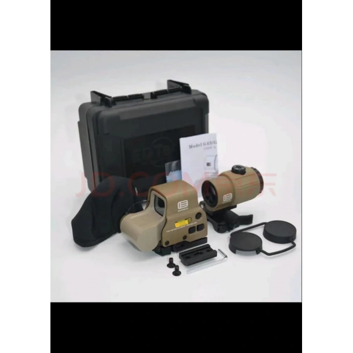 Eotech Markingli 558 Beyaz Camlı Reddot ve G43 4x Magnifier Airsoft Holografig Nişangah Tan Renk