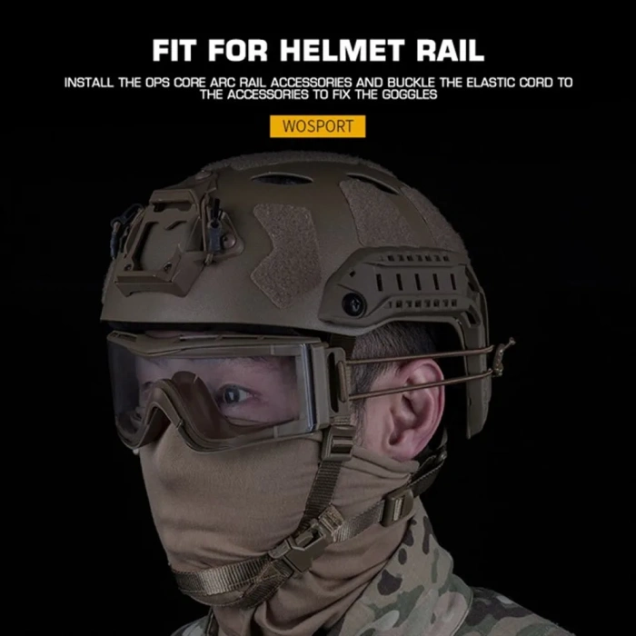 Kask için Balistik Gözlük Yanlar Açık W810 Taktik Gözlük seti Buğu Yapmaz Çizilmez