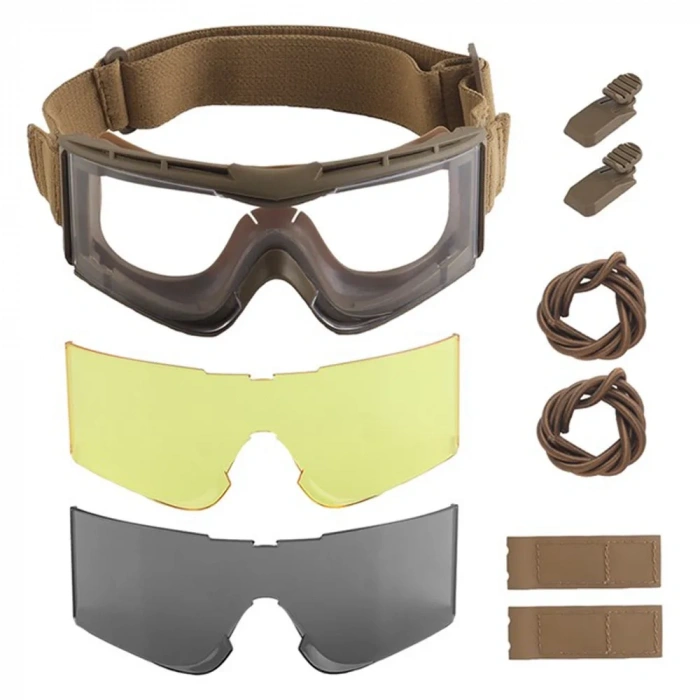 Kask için Balistik Gözlük Yanlar Açık W810 Taktik Gözlük seti Buğu Yapmaz Çizilmez