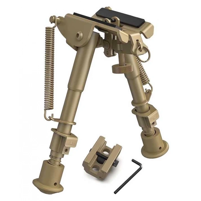 Metal Yaylı Bipod Teleskopik Hareketli Harris ÇatalAyak Çöl Renk