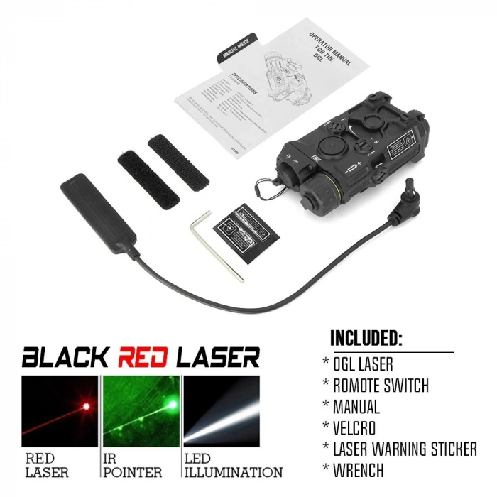 OGL EOTECH REPLİKA METAL LAZER+ FENER KABLOLU ŞARJLI PİLLİ,Metal CNCden Yapılmış Airsoft Lazer Pointer İçin Taktik OGL Lazer Sight