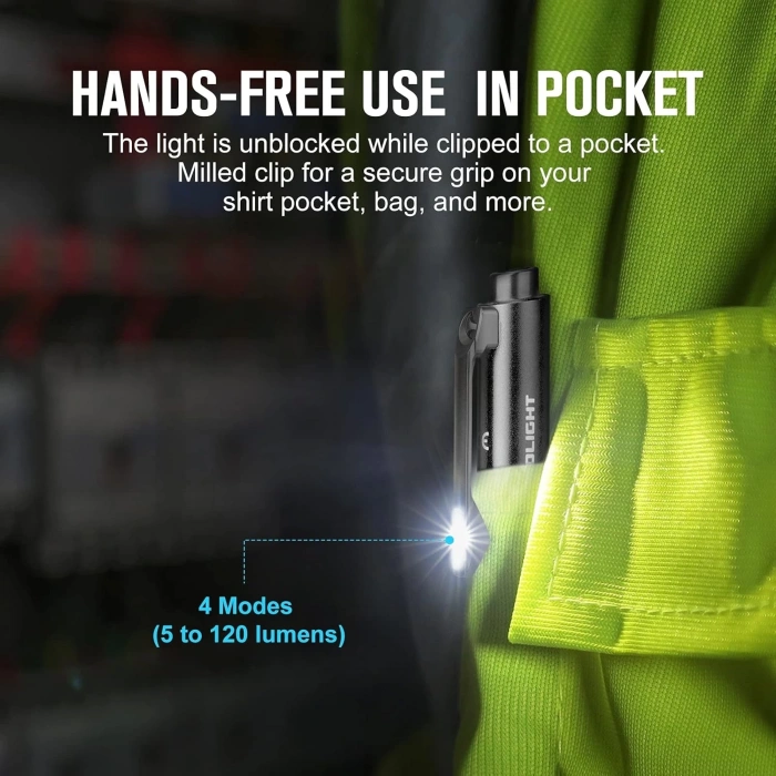 OLIGHT OPen Pro 120 Lumens LED Fener ve Lazerli Kalem, EDC Kalem Şarjlı ,Yeşil Lazerli ,Pen Light with Green Beam, Rechargeable EDC Flashlight for Writing, Work, Adventure, Professional Business Gift(Black)